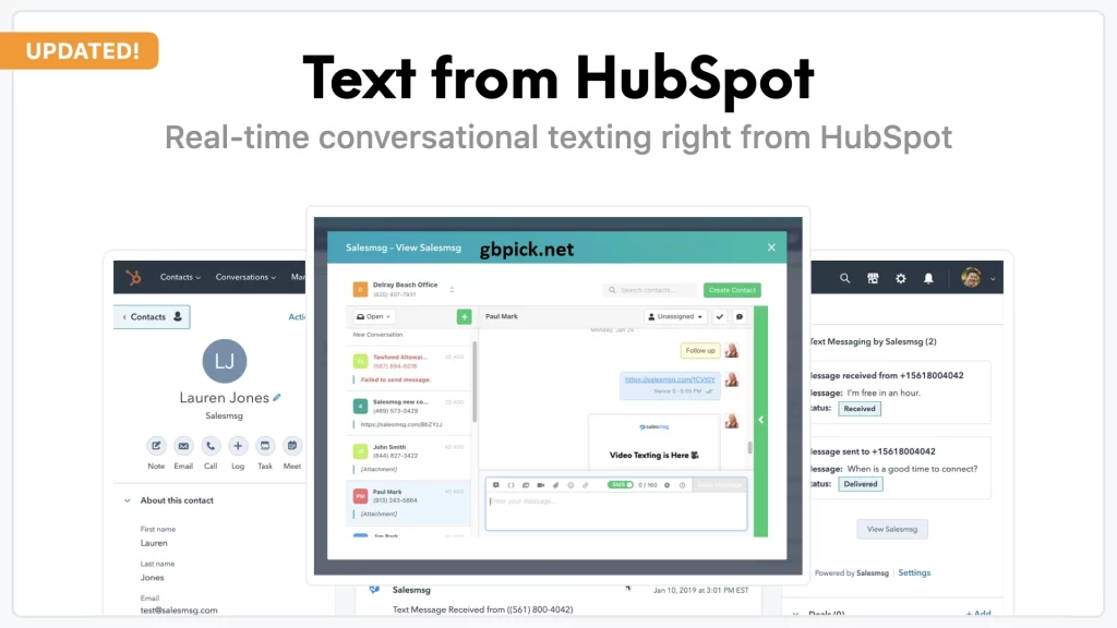 Features of SMS for HubSpot-gbpick.net